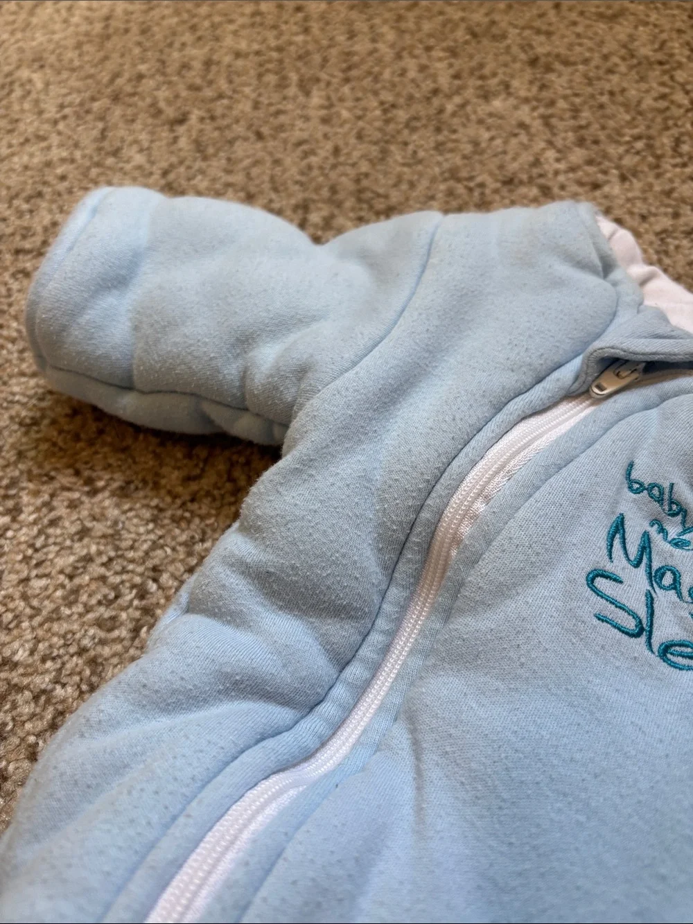 Baby Merlin’s Magic Light Blue Sleepsuit Size Small 3-6 Months 100% Cotton - Picture 3 of 6